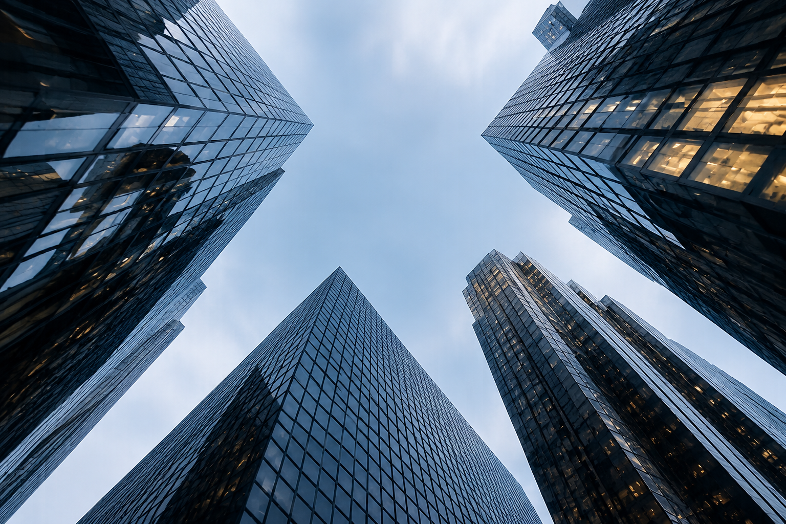 Modern commercial buildings